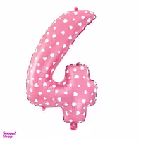 بادکنک فویلی هپی بری عدد 4 سایز 32 اینچ طرح قلبی