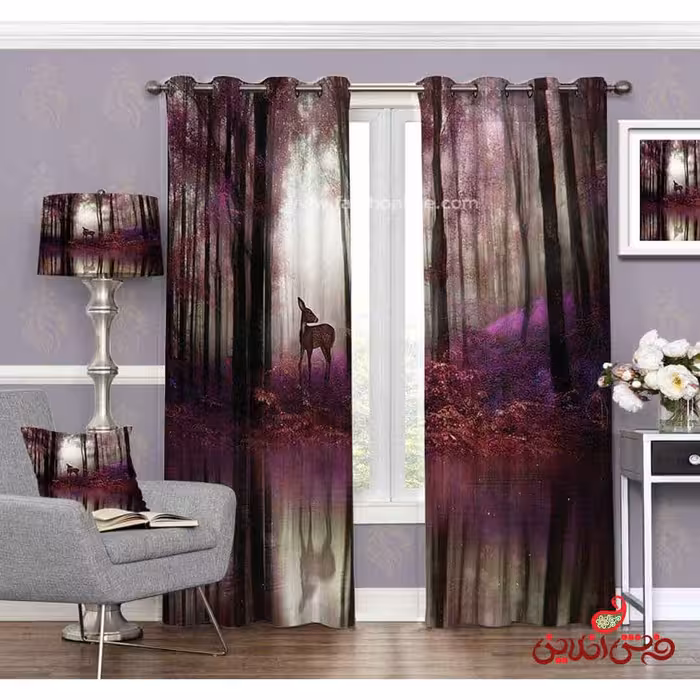 پرده طرح آهو کد 3468