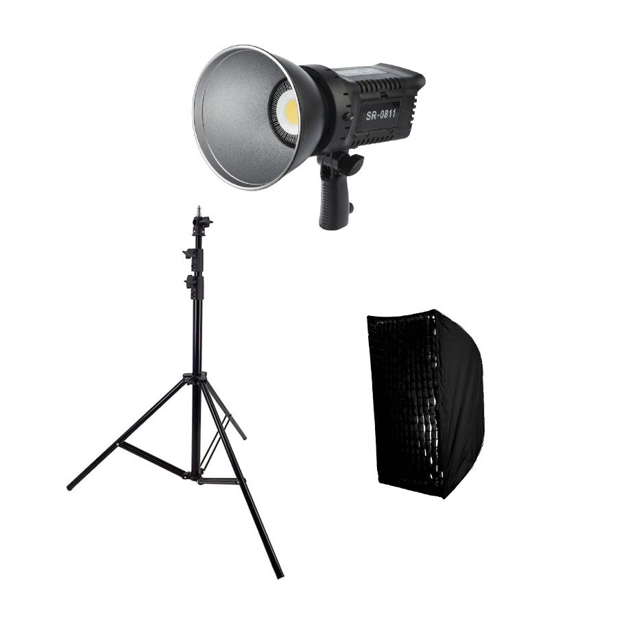 کیت تولید محتوا نور ثابت ویدئو لایت Sierra SR-0811 ، پایه نور 807 و سافت باکس پرتابل 60x90cm