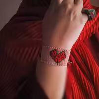 دستبند دوستی بافت طرح هندوانه قلبی ویژه یلدا