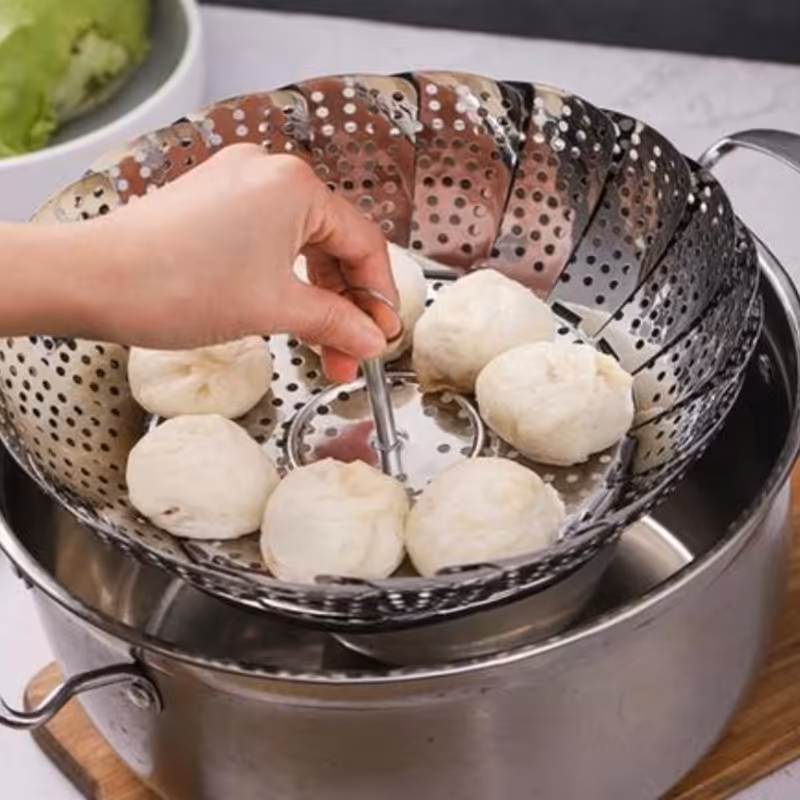 ظرف بخار پز استیل سایز متوسط