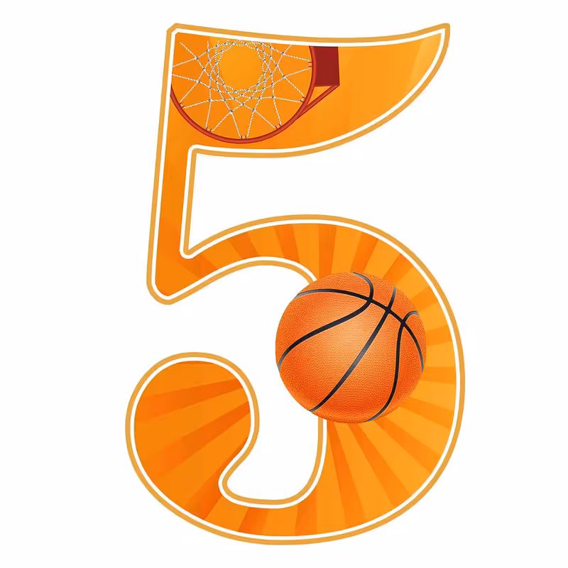 استند تولد مدل عدد 5 طرح بسکتبال کد 1921