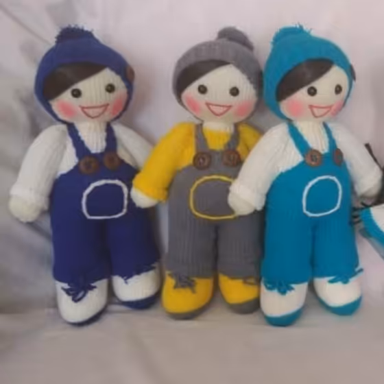 عروسک بافتنی پسر روسی 35 سانتی کد 04