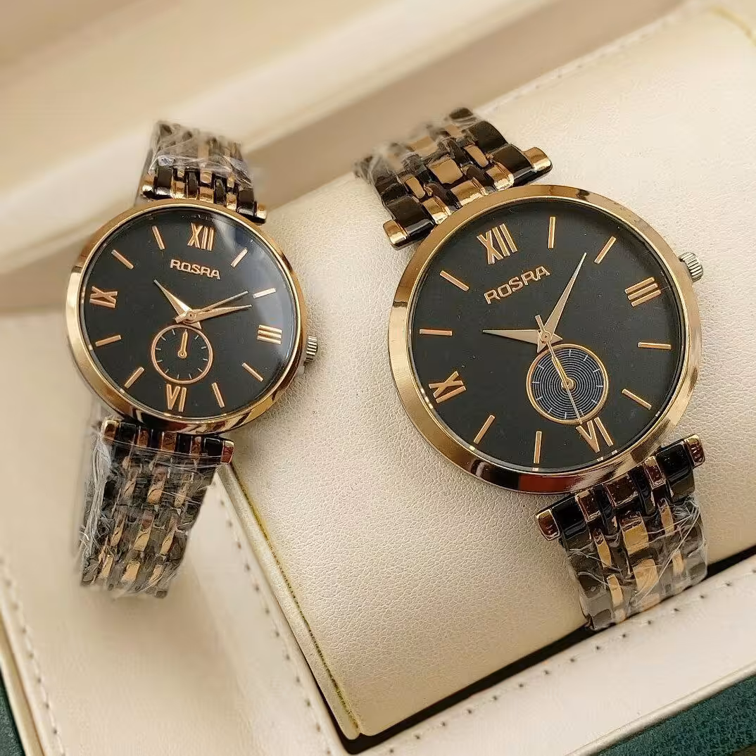 ساعت تک و ست rosra بند و قاب استیل کلاسیک