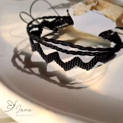 دستبند مکرومه زیگزاگ بافنگت دولاین