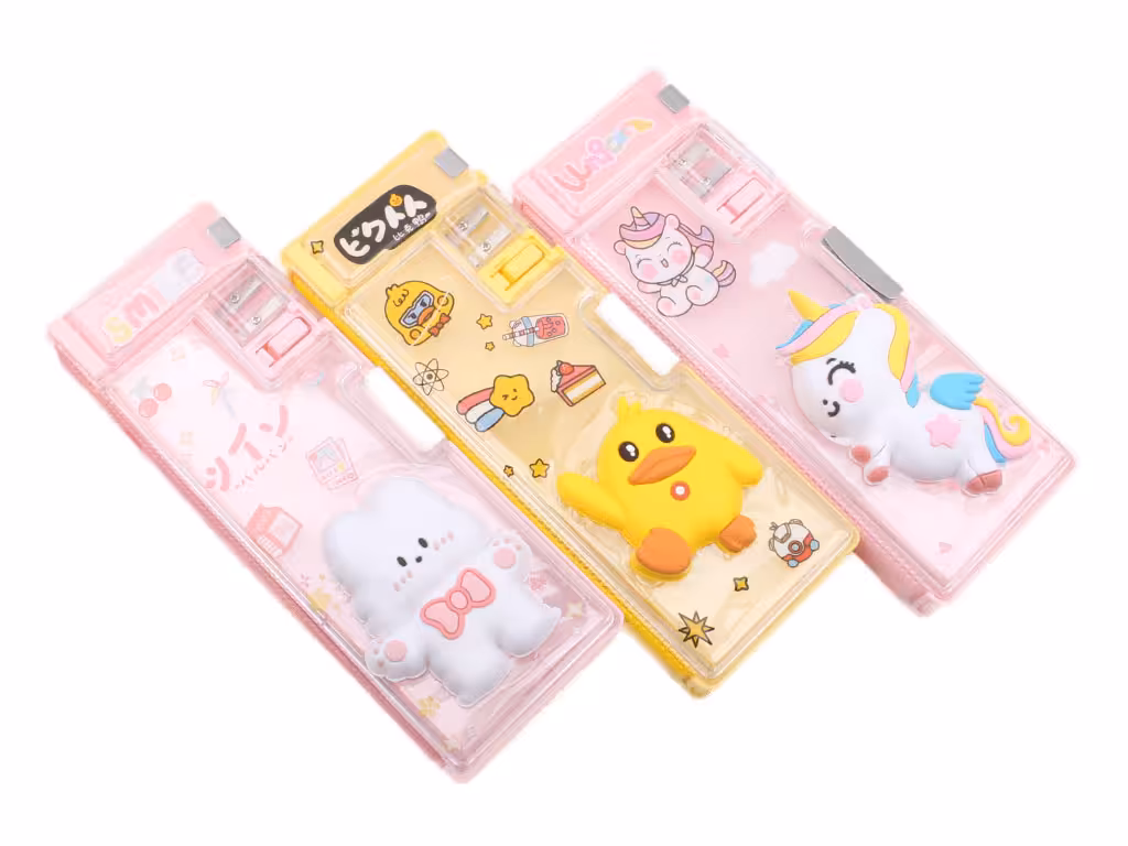 جامدادی کتابی دکمه دار طرح برجسته فانتزی