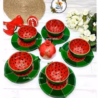 ظروف سفالی 10تیکه مون شامل5پیش دستی و5تا کاسه جذاب هنر آفتاب  