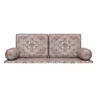 ست 5 تکه پشتی سنتی طرح قاجار رنگ گردویی