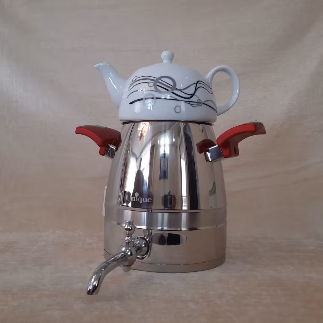 کتری و قوری 4 لیتر استیل ترک یونیک کد 7501