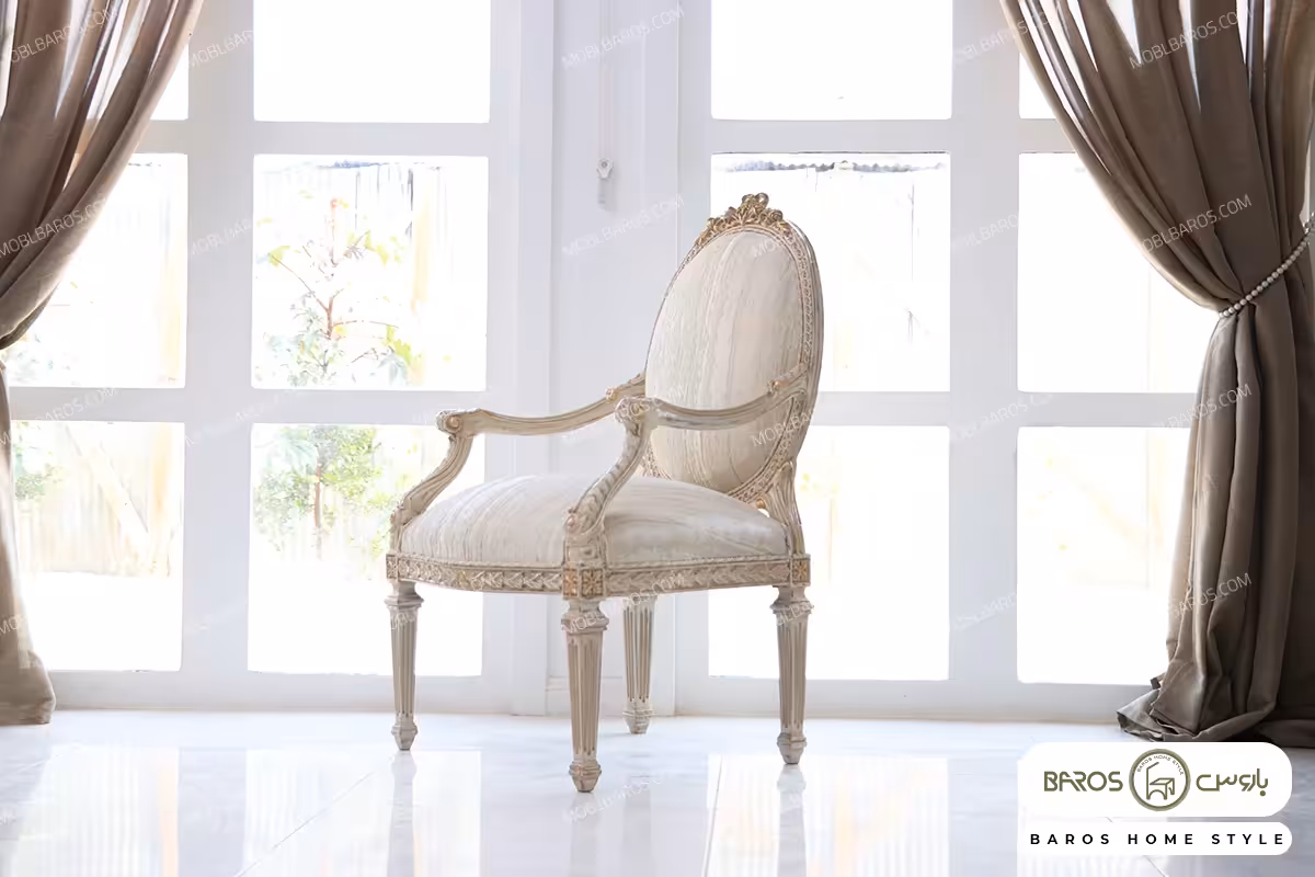 مبل تک نفره استیل و سلطنتی الینا کد 2