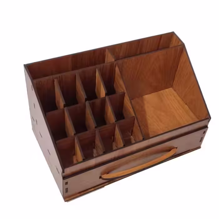 نظم دهنده (جعبه) لوازم التحریر (چوبی)  رنگ طرح چوب (فندوقی)