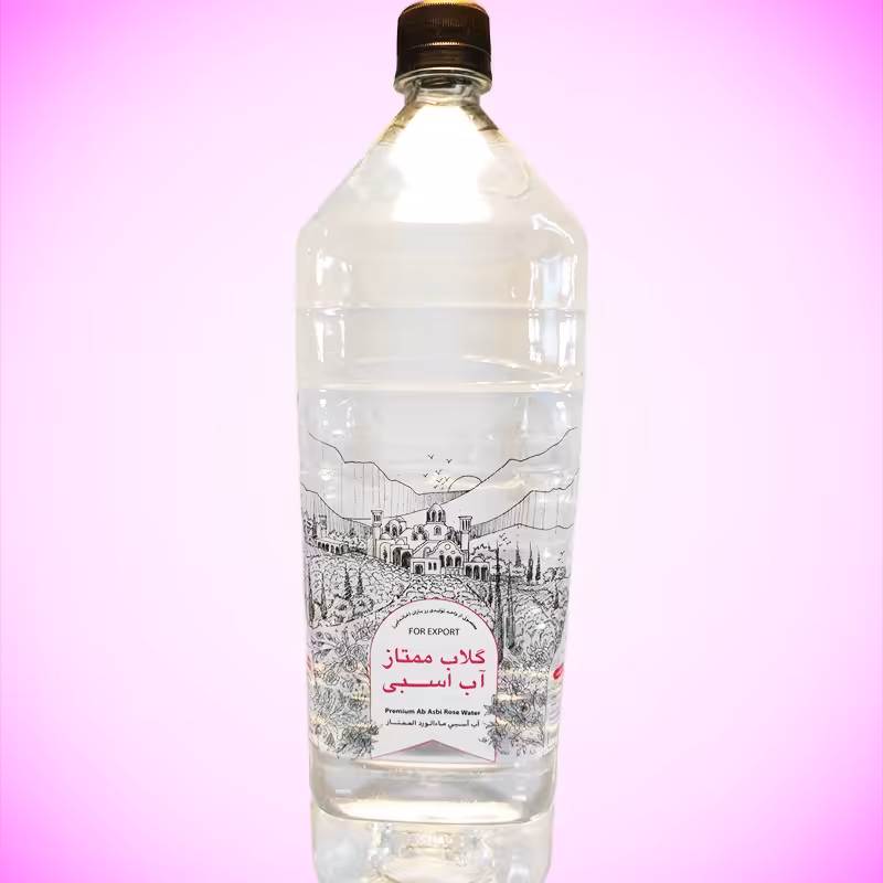 گلاب ممتاز (24 عیار) دو لیتری آب اسبی با نشان سیب سلامت محصولی از قمصر 