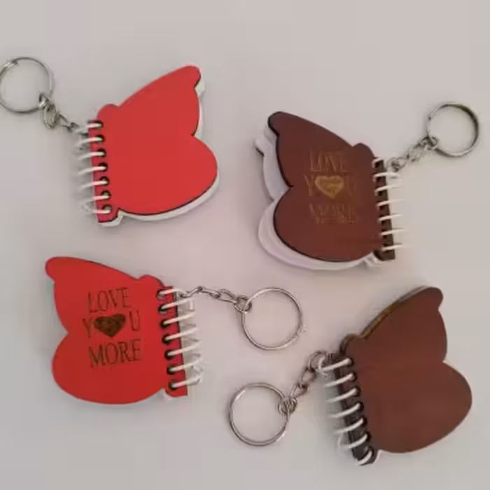 جاکلیدی فانتزی جلد چوبی طرح پروانه(مناسب برای هدیه)