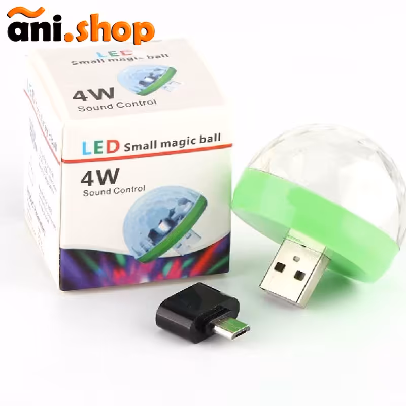 چراغ USB هفت رنگ قارچی اکو لیزر دار LED Small Magic Ball DZ-99