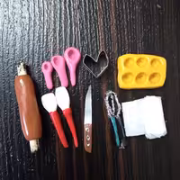 دست سازهای کوچک من پک لوازم  قنادی مینیاتوری ستاره چوبی