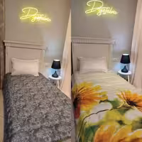 لحاف یک نفره طرح آفتابگردون و پترن طوسی