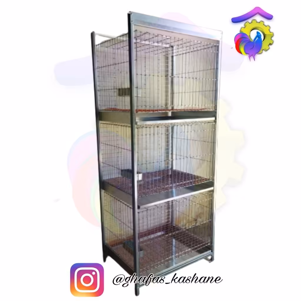 قفس کبوتر سه طبقه 60 در 65 تمام گالوانیزه پس کرایه