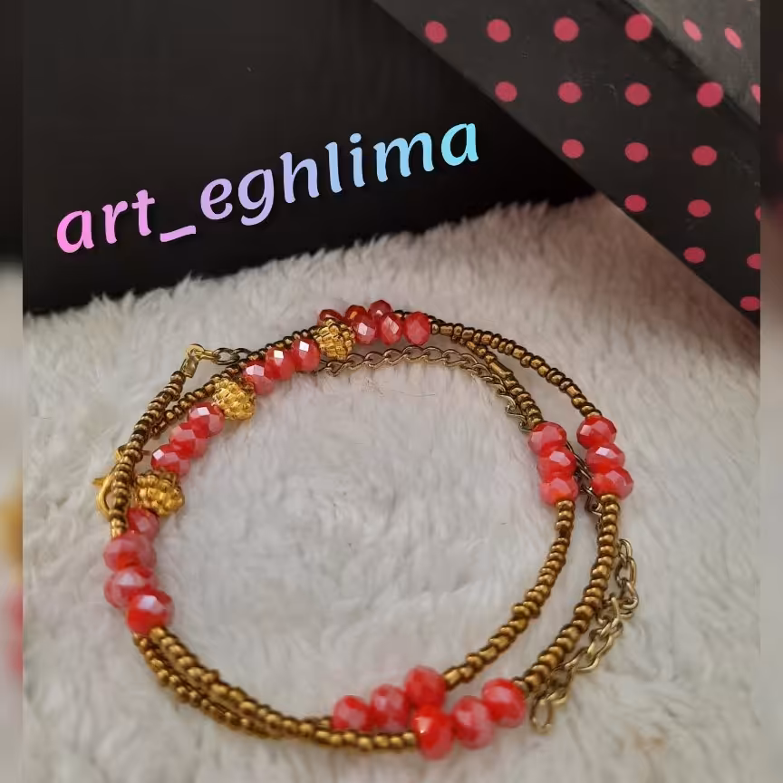 دستبند 3 ردیفه منجوقی وسنگی