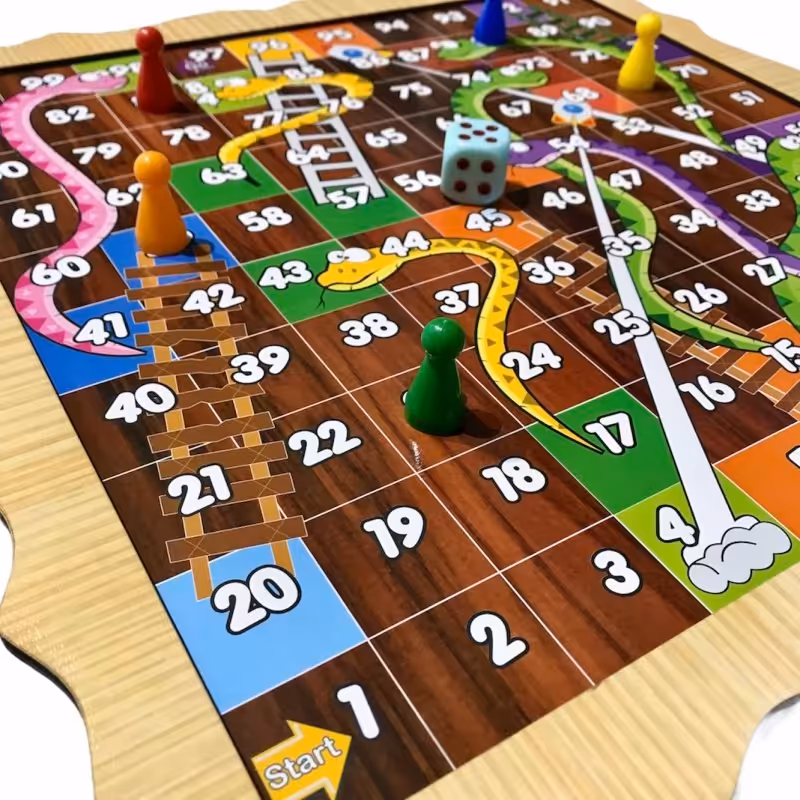 منچ و مارپله 6نفره چوبی