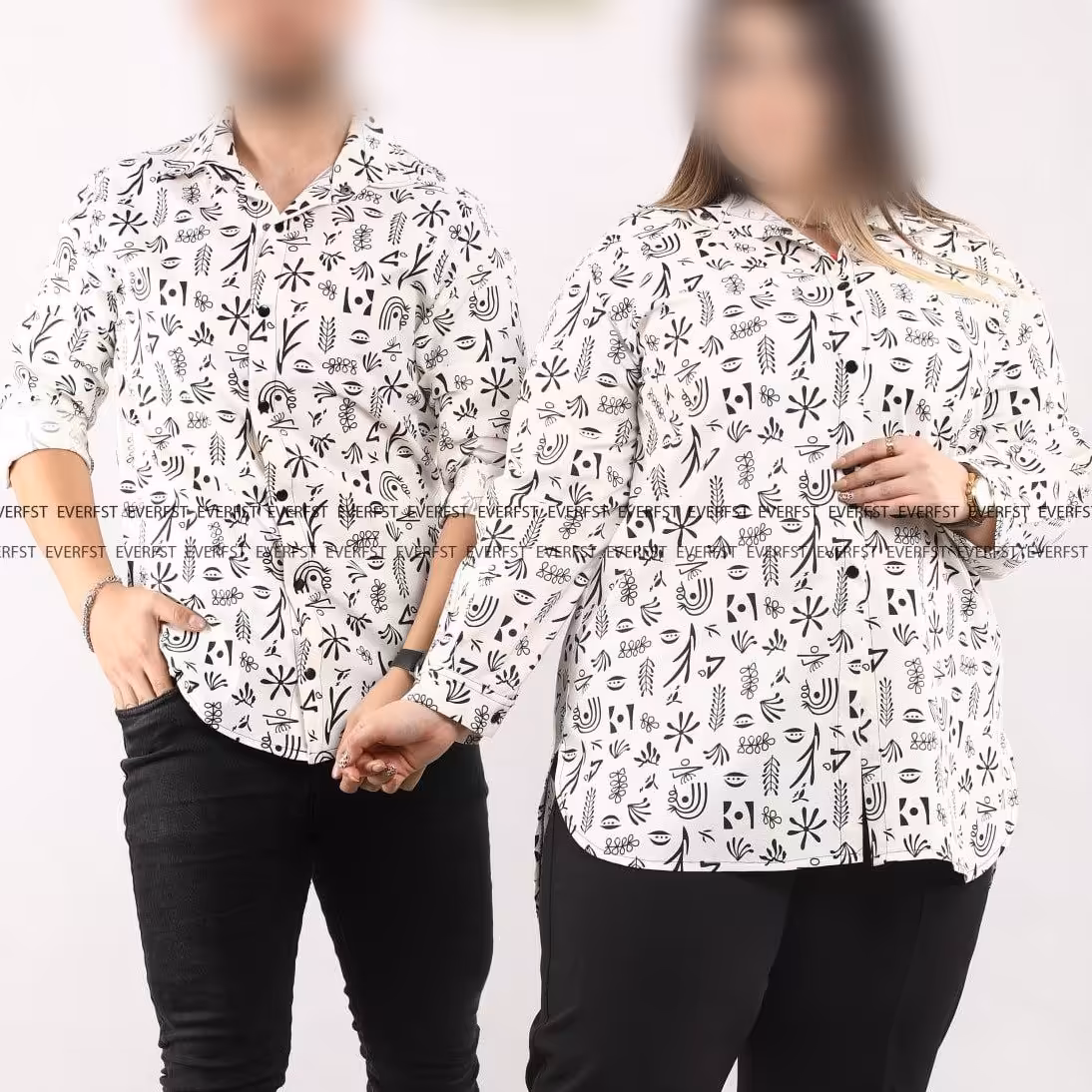 ست زن شوهری  پیراهن مردانه و مانتو زنانه سایز  36 تا 60