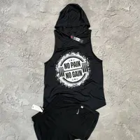 ست کاور  شلوارک NO PAIN  NO GAIN کاور فلامنت تنفسی شلوارک هلالی NIKEغواصی رنگ مشکی