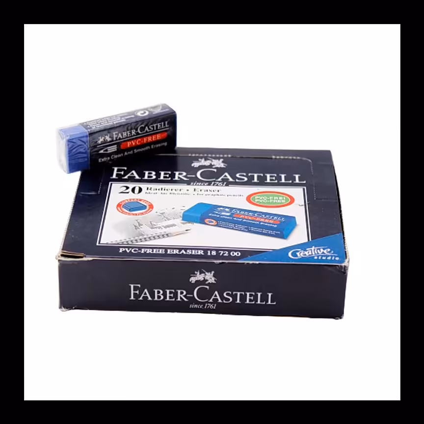 پاک کن فابر کاستل بسته ی 20 عددی آبی رنگ PVC بزرگ 