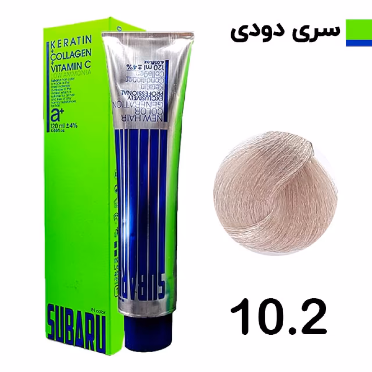 رنگ مو سوبارو شماره 10.2 حجم 120 میلی لیتر رنگ بلوند دودی بسیار روشن