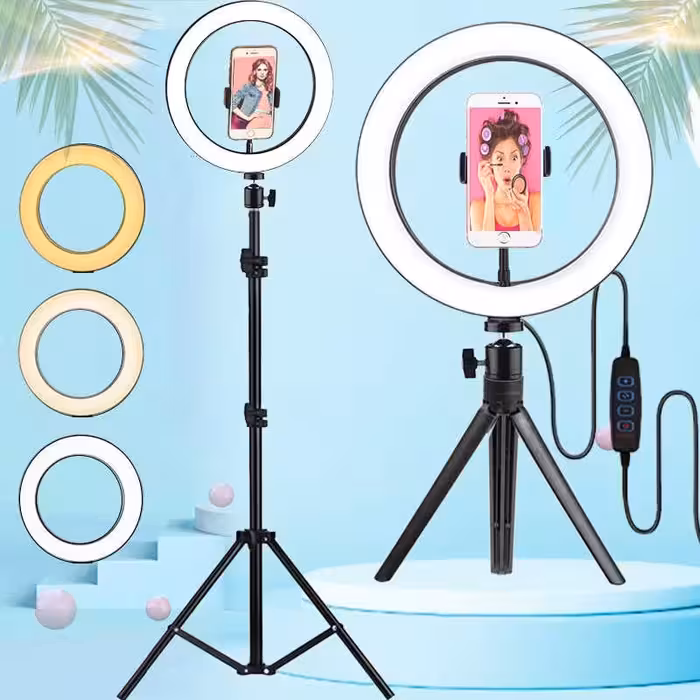 رینگ لایت متوسط با سه پایه 2 متری    