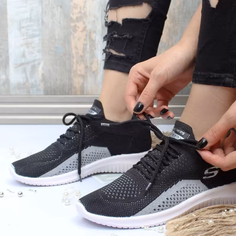 کتونی جورابی اسپورت رنگ مشکی طوسی از سایز37 تا41