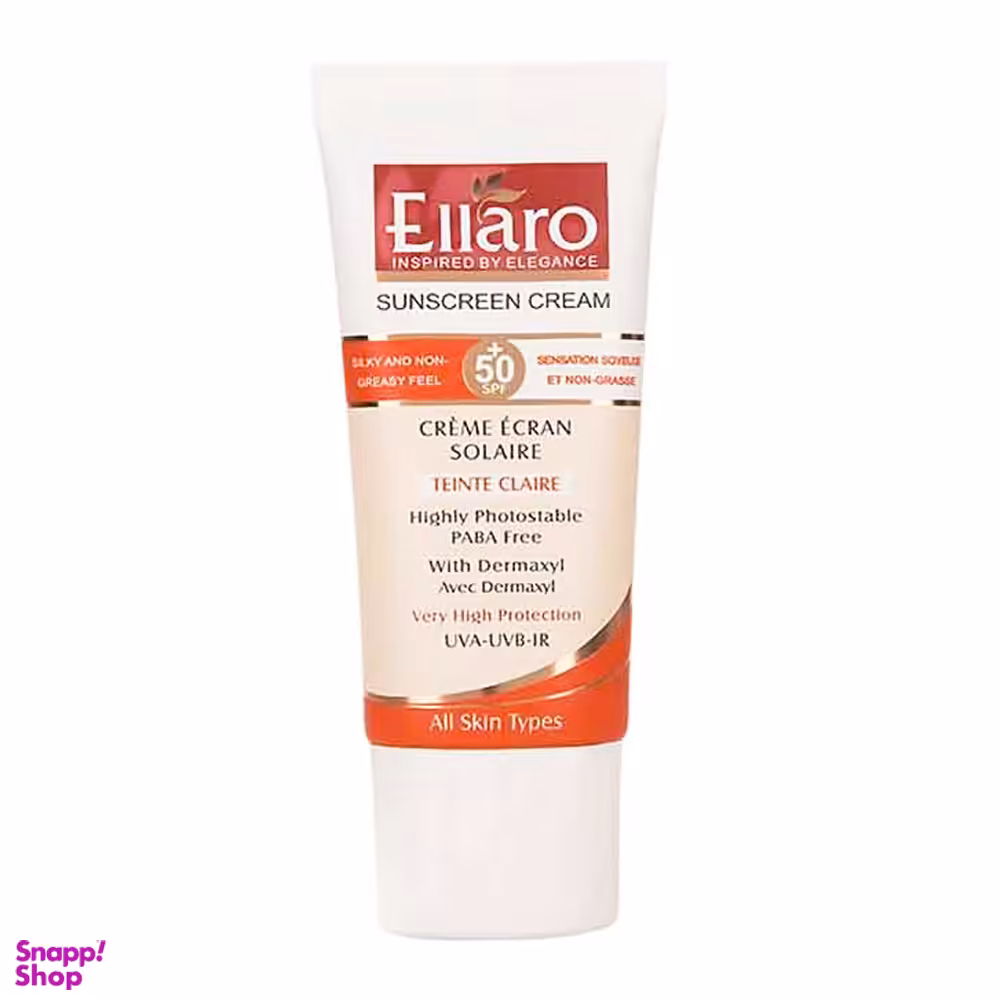 ضد آفتاب الارو (Ellaro) با SPF50 رنگ بژ روشن حجم 50 میلی لیتر