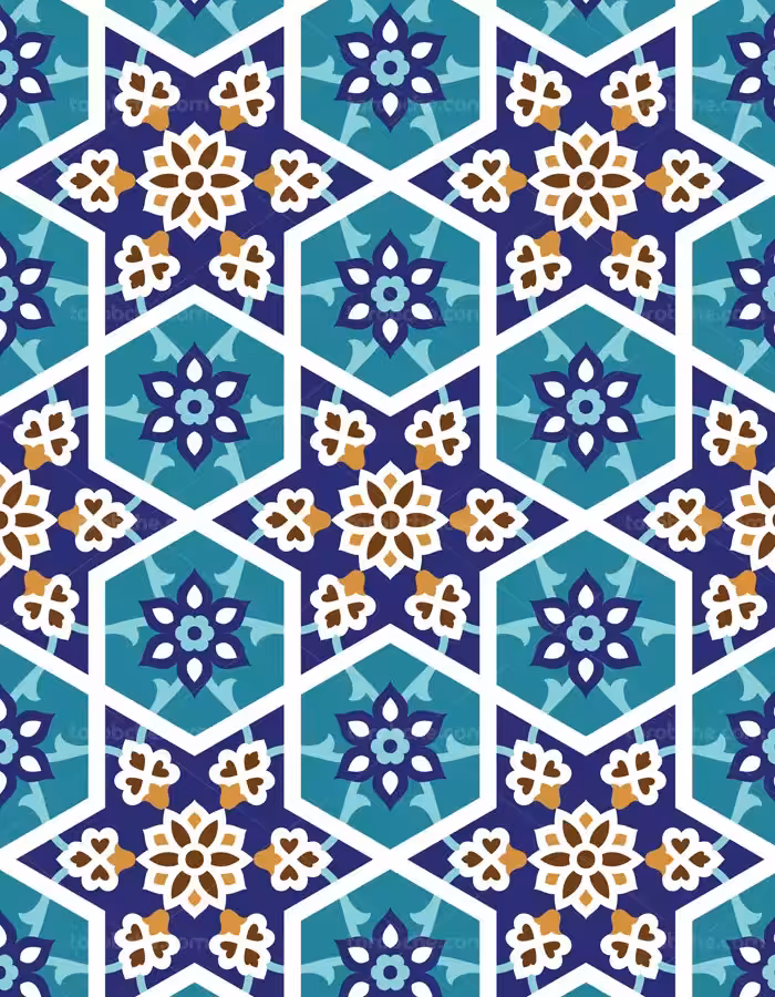 وکتور طرح کاشی کاری اسلامی شماره 96 - گرافیک با طعم تربچه