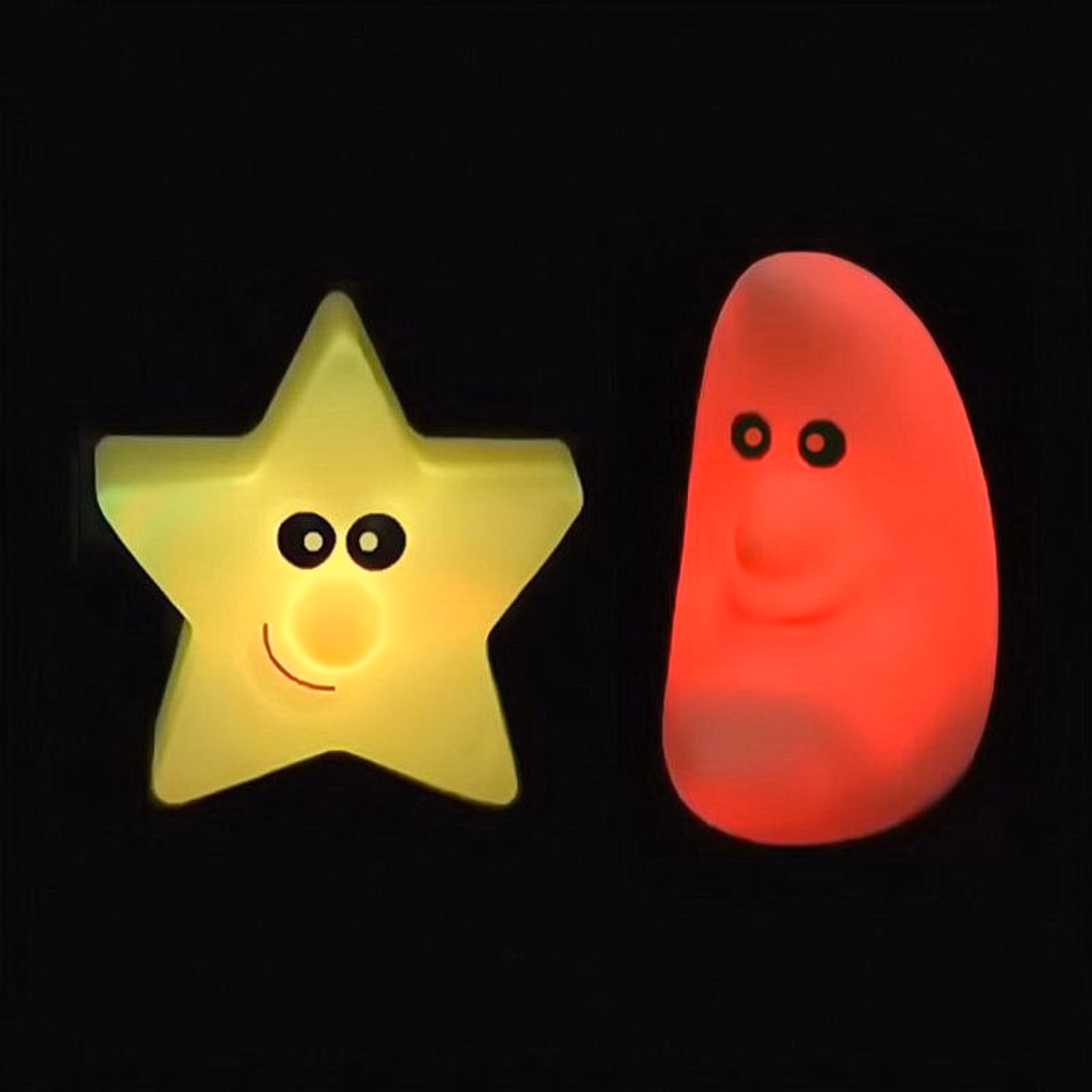 شکلک ماه و ستاره با نور هفت رنگ