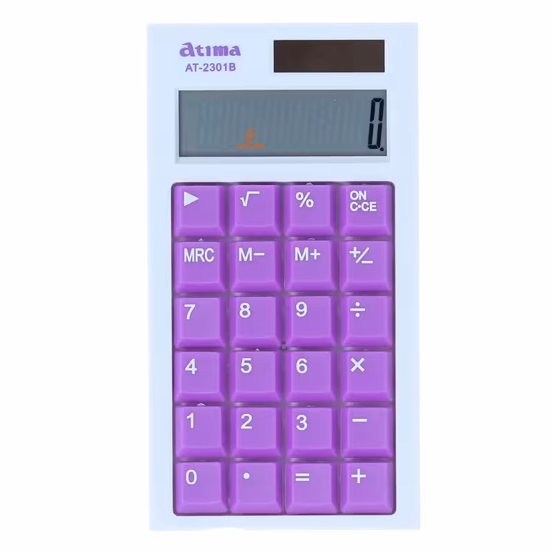 ماشین حساب رومیزی بنفش 12 رقمی مدل AT-2301B آتیما ATIMA