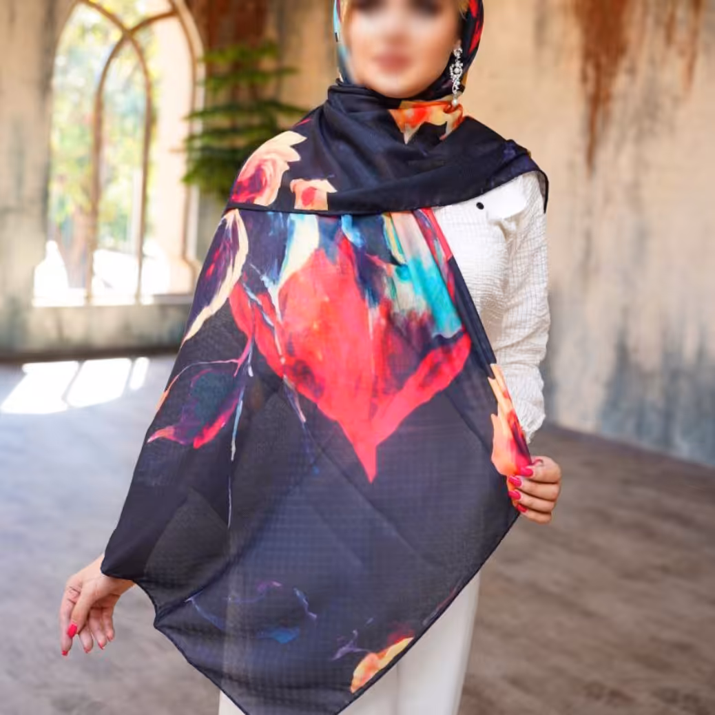 روسری سوپرنخی گارزا قواره 135 ارسال رایگان کد 229 بانو