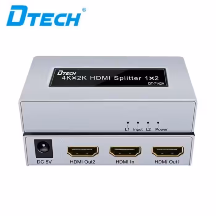اسپلیتر 1 به 2 دیتک مدل DTECH 4k*2k HDMI Splitter 1*2 DT7142A