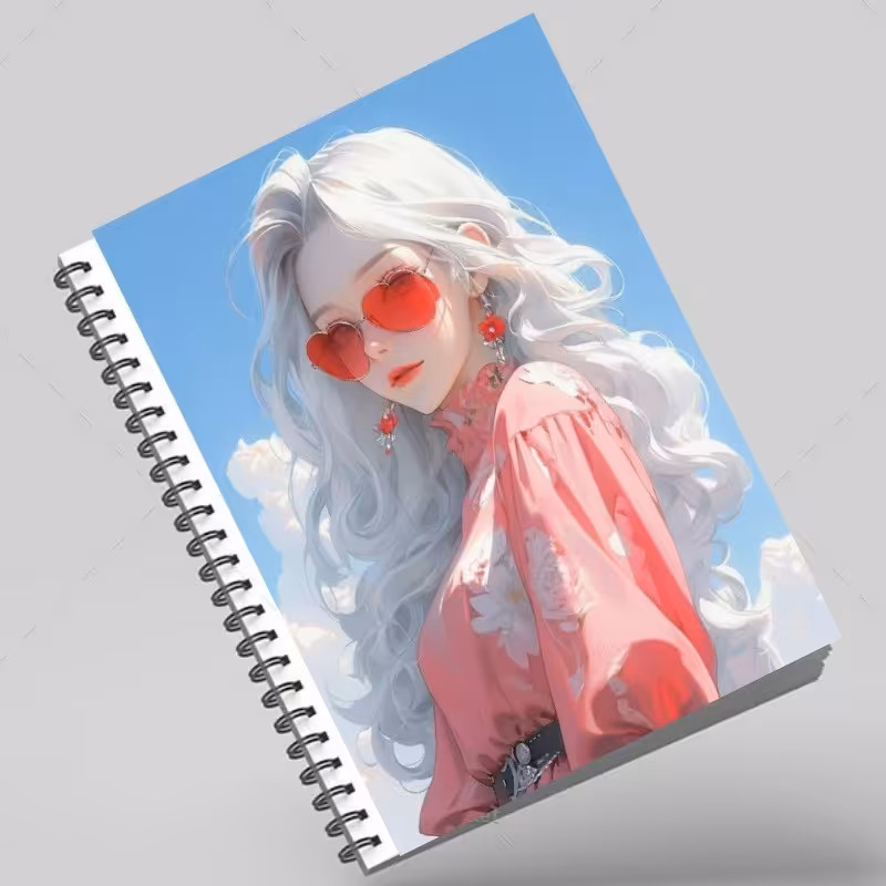 دفتر سیمی طرح gray girl 01