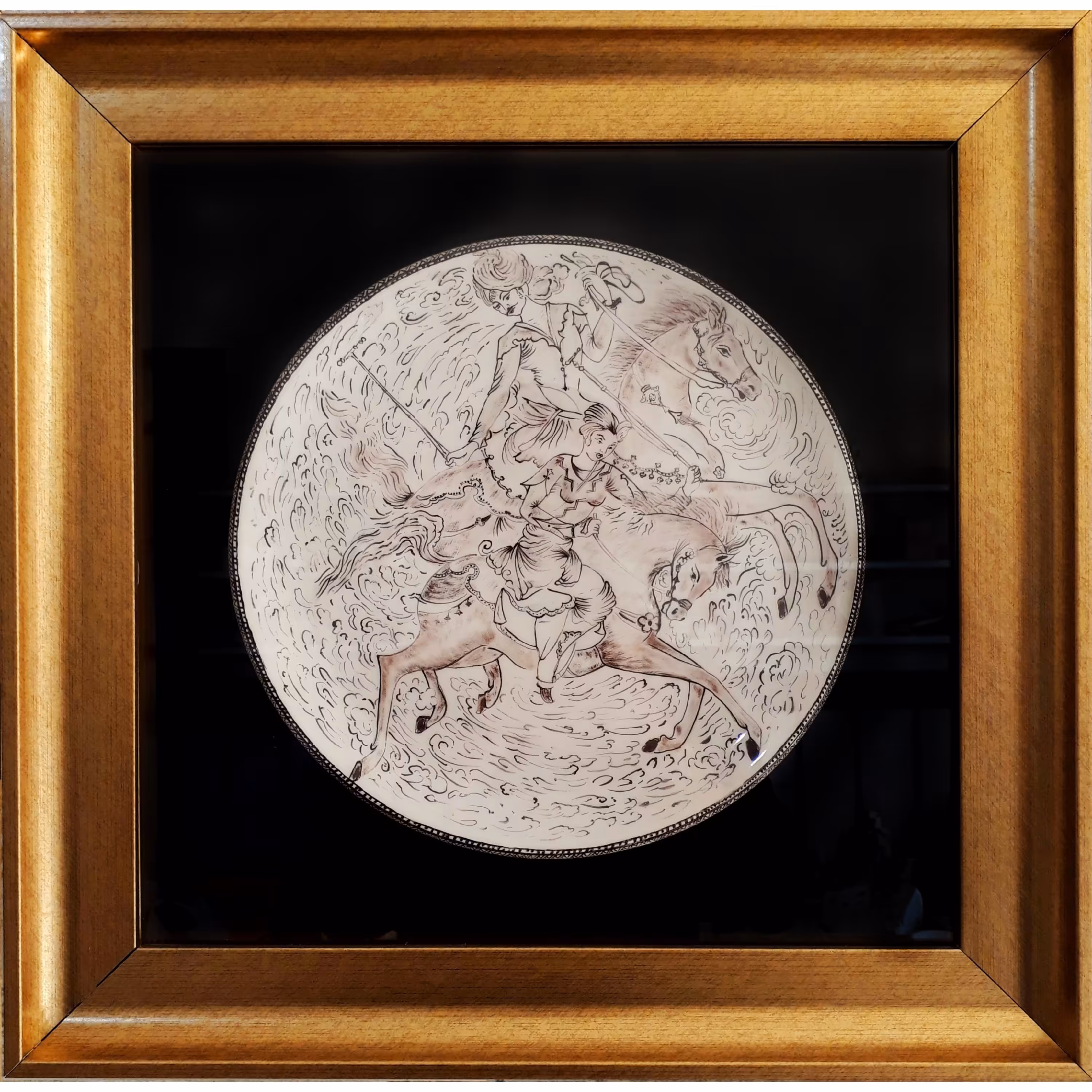 تابلو  سرامیکی مینیاتور. لعاب خورده