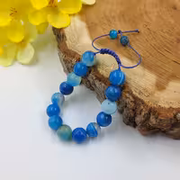 دستبند سنگ عقیق آبی