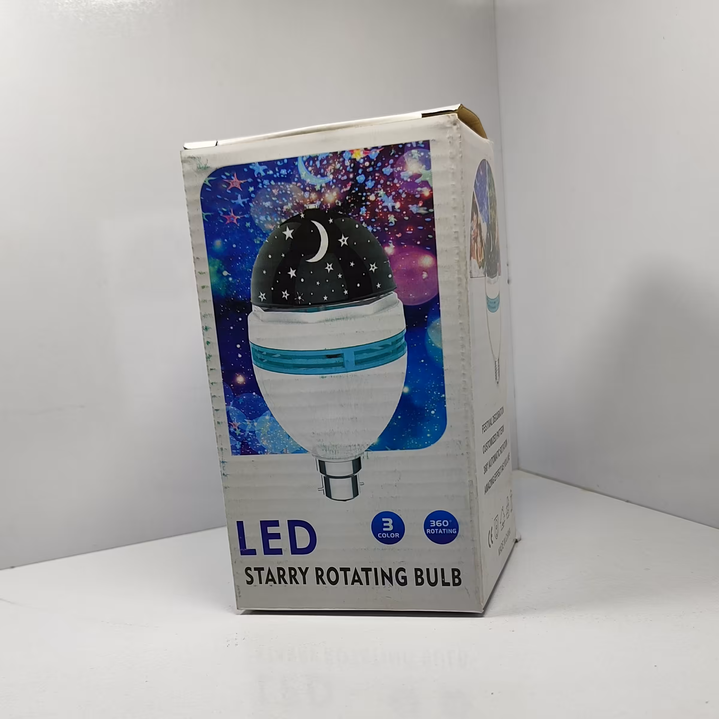 لامپ 7 رنگ  3وات موتور دار و چرخان رنگارنگ همراه با حرکت و چرخش