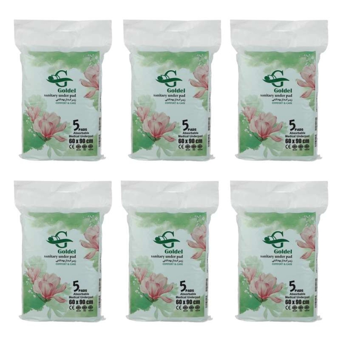 پد زیر انداز گلدل ( دروشیت ) 6 بسته 5 عددی ضد حساسیت و آنتی باکتریال
