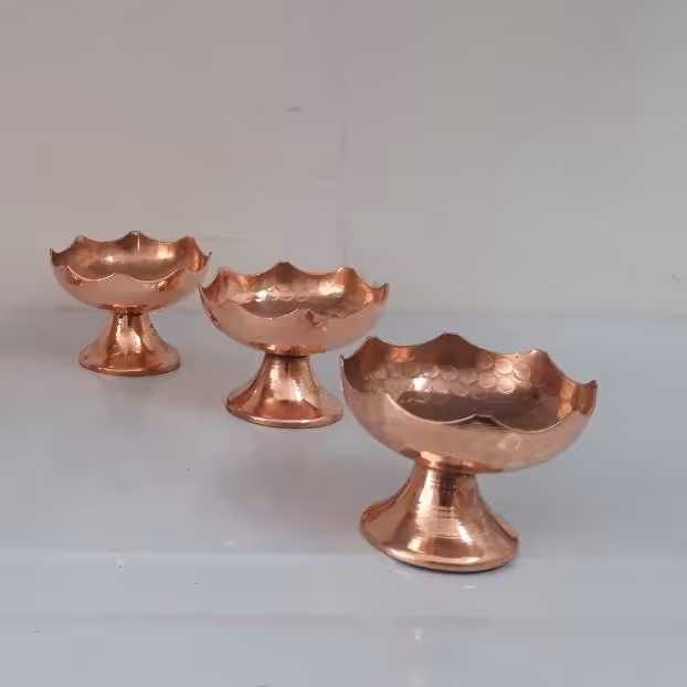 آجیل خوری مسی چکشی تک نفره نهال قطر:9سانتی