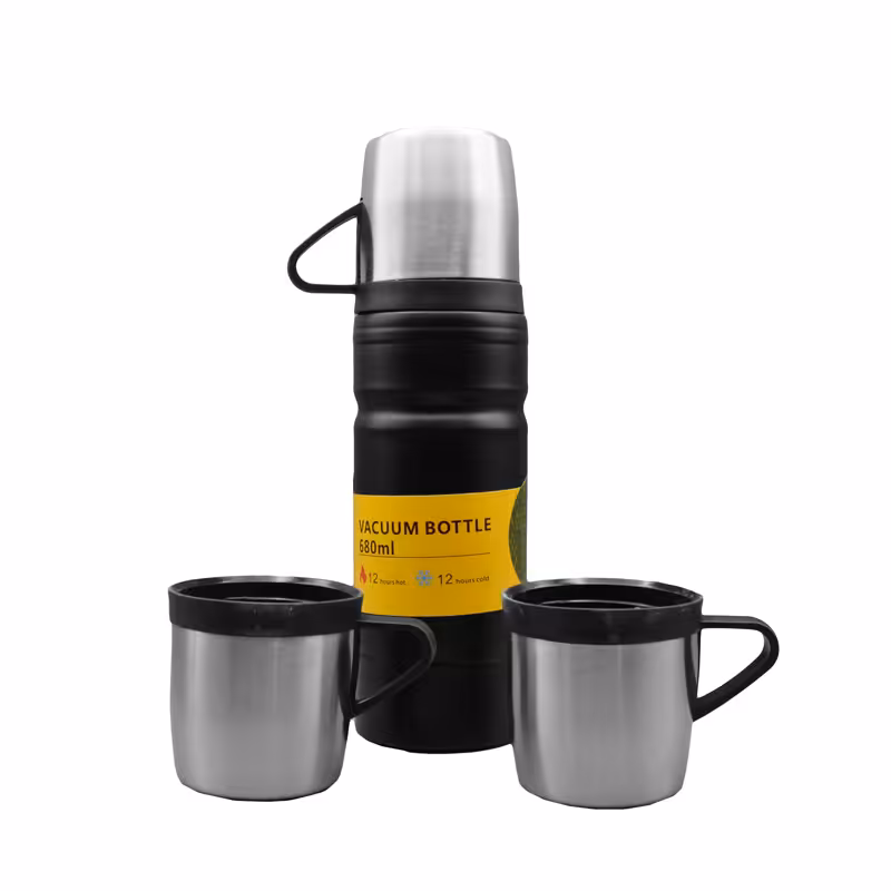 ست فلاسک و لیوان استیل وکیوم مدل Adventure ظرفیت 0.68 لیتر