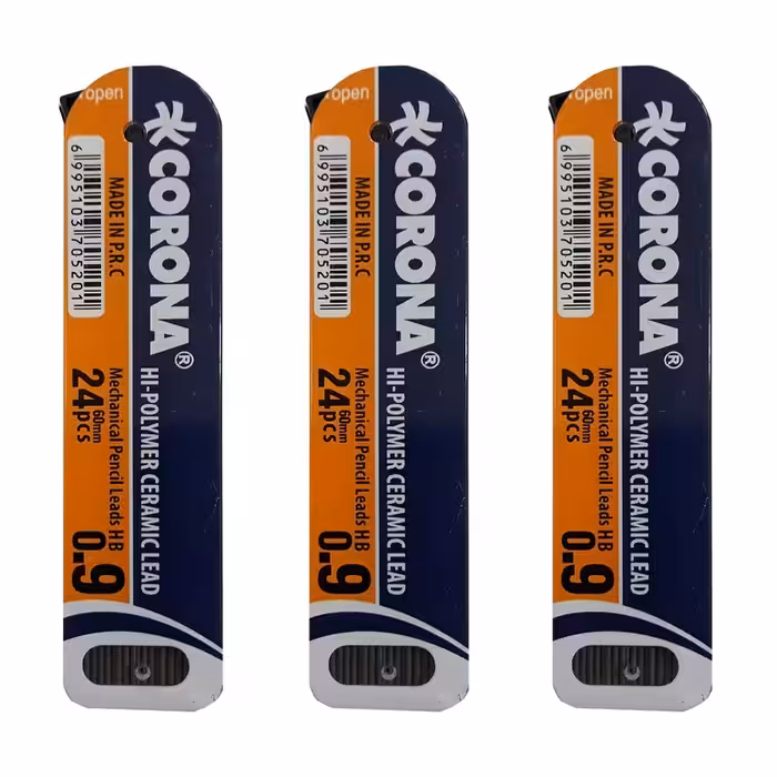 نوک مداد نوکی کرونا کد C9 قطر 0.9 میلی متر بسته 3 عددی