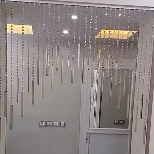 پرده کریستالی با اویز کاردی 2