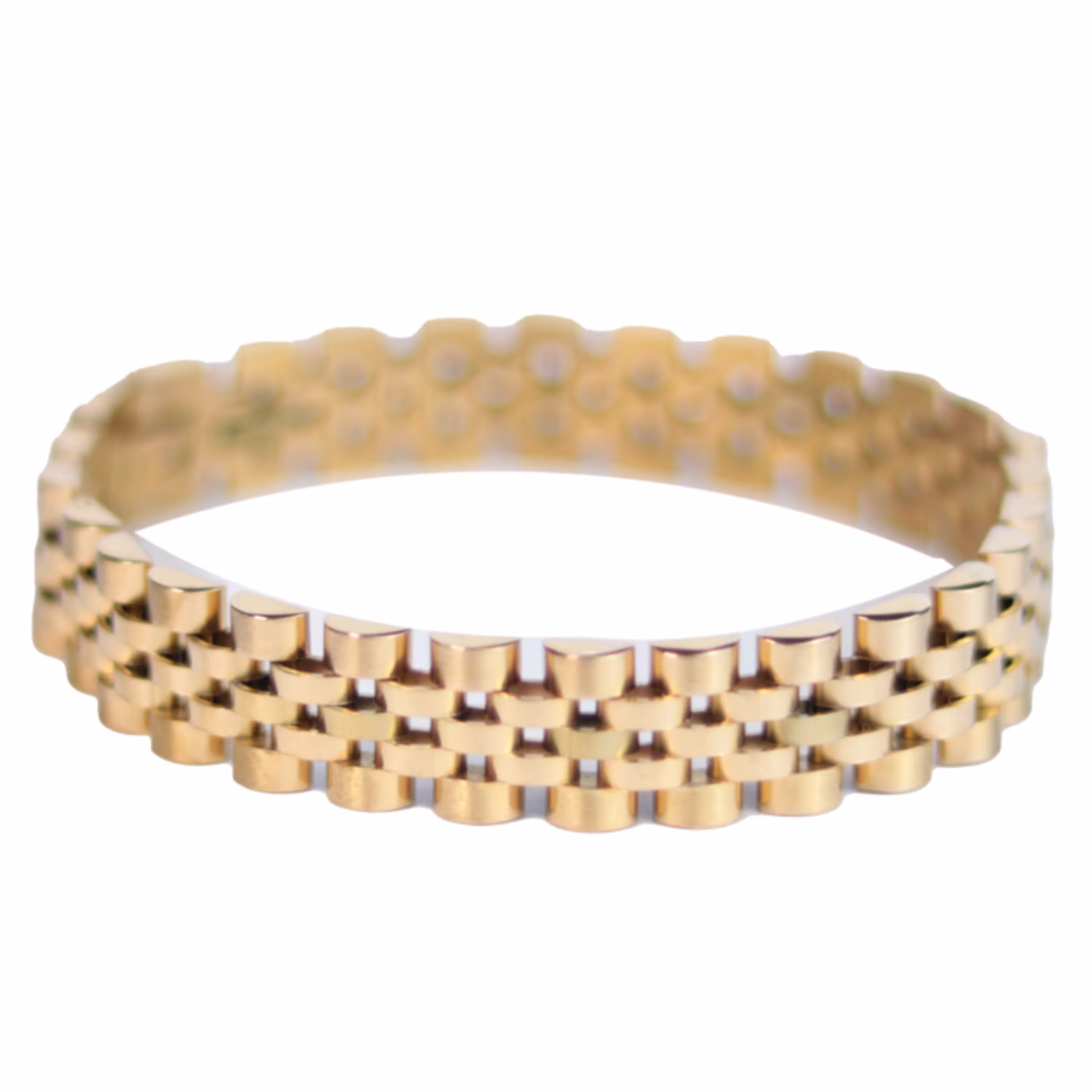 دستبند استیل طلایی مدل رولکس