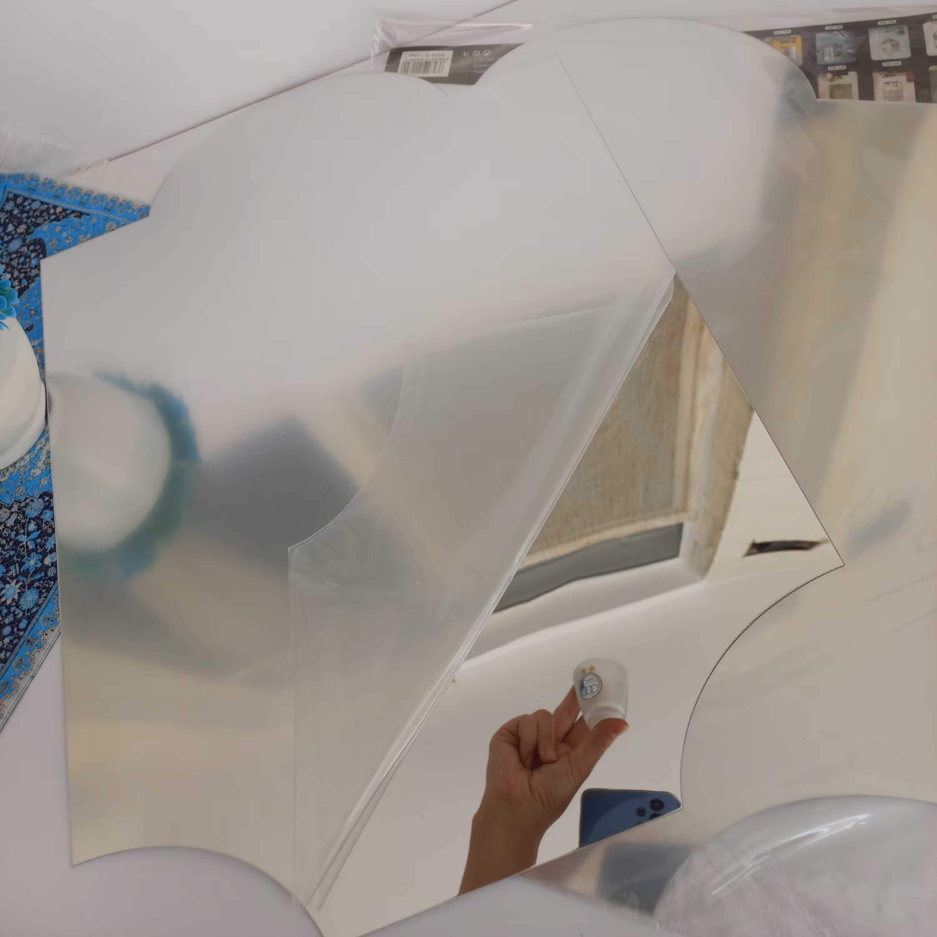 ایینه برچسبی نشکن و متحرک مدل مستطیل سایز 35 سانت