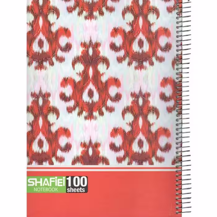 دفتر 100 برگ رحلی جلد سازی فنر تک  طرح (قرمز) کد 73