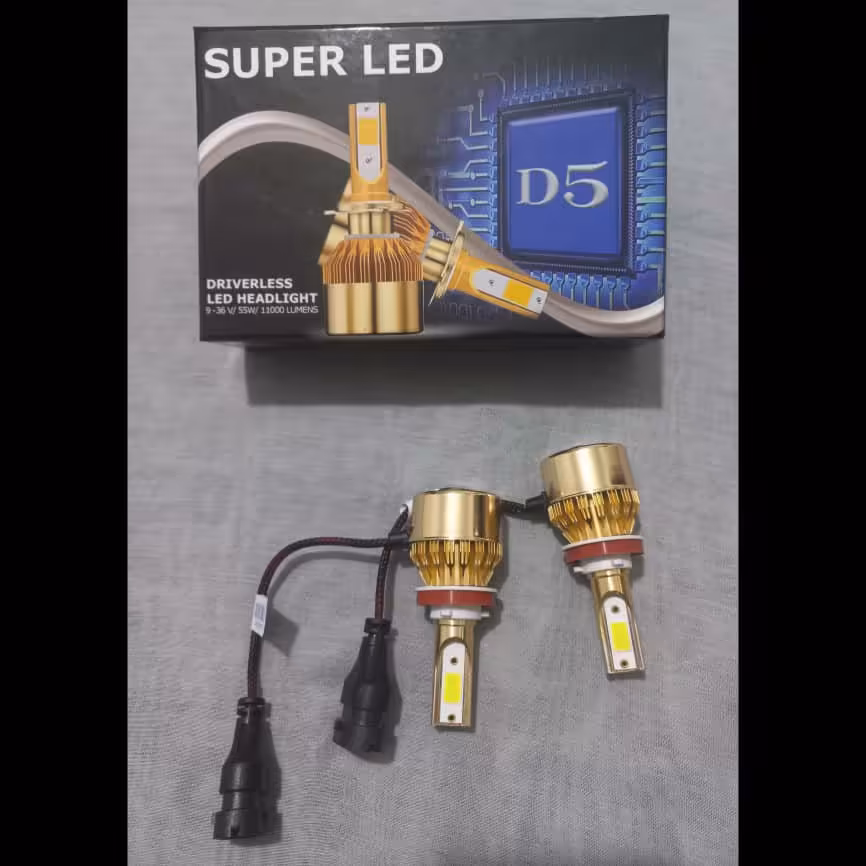 هدلایت خودرو D5 پایه h11وh8رنگ سفید بسته دو عددی
