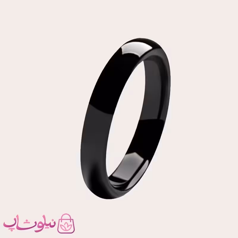 رینگ یا انگشتر مشکی ساده - 5