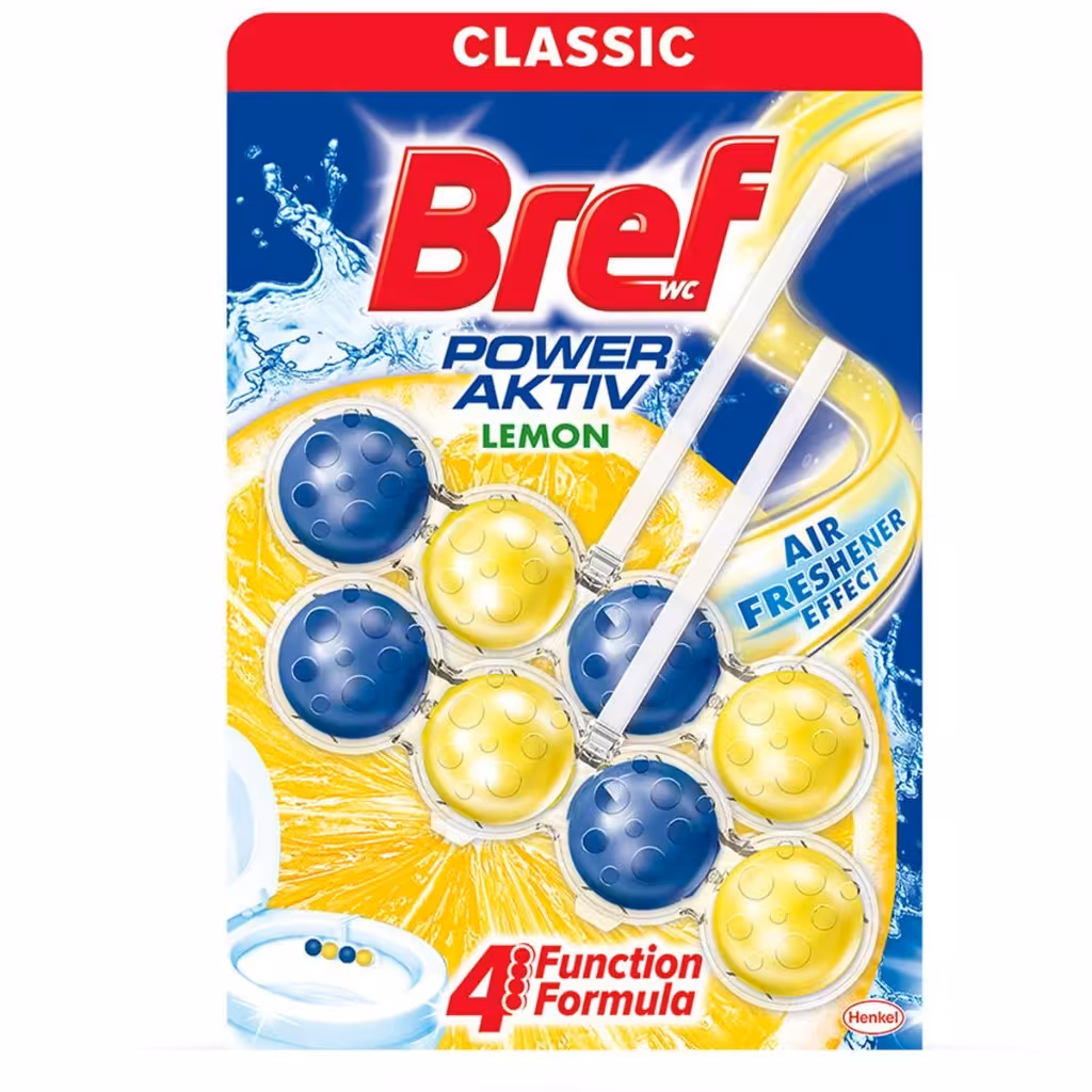 قرص بوگیر توالت فرنگی بریف BREF توپی رایحه لیمو بسته 8 عددی